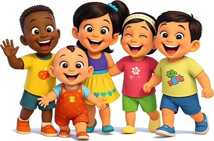 Happy kids learning with Elefaanty